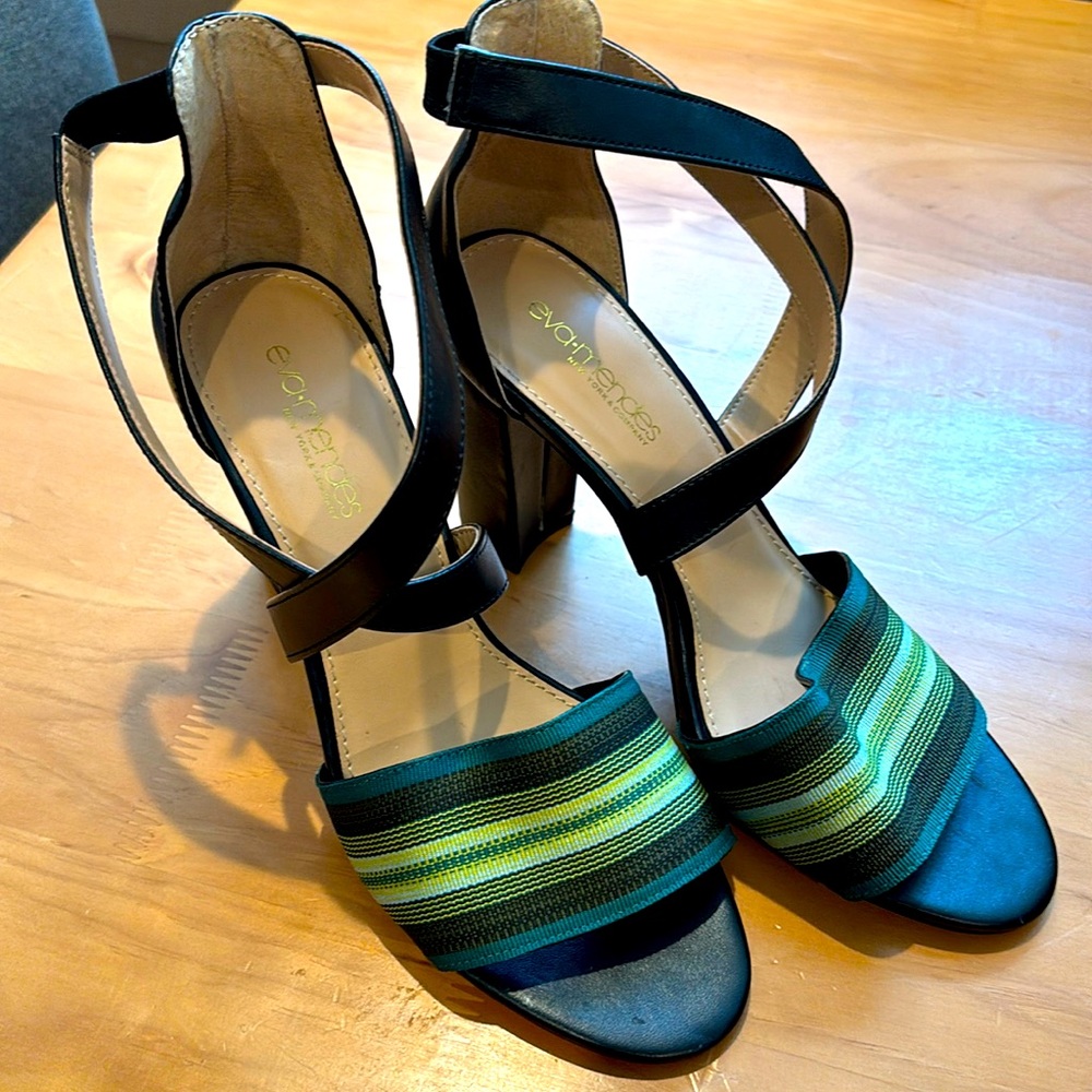 New York & Co. - Eva Mendes black & green high heel sandal